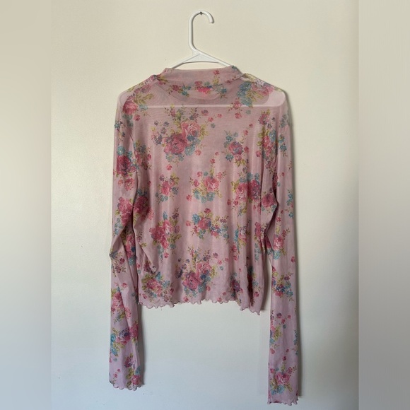 Sugar Thrillz Somebody's Angel Floral Mesh Crop Size 3X - Picture 5 of 7